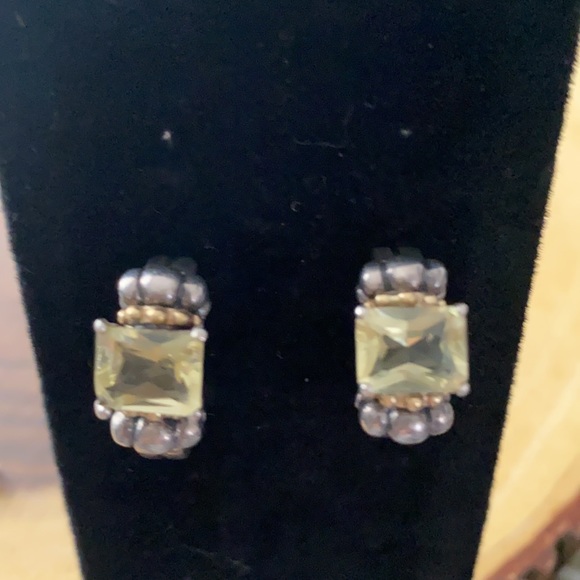 Stunning Vintage 925 Silver Ring & Earrings set with 14k Gold Trim - Picture 2 of 11